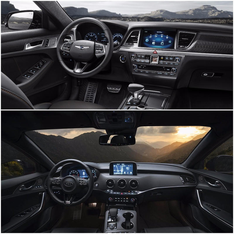 G80 Sport top;Kia Stinger bottom